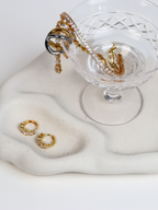 Birch Crystal Huggie Earrings - 18K Gold Plated