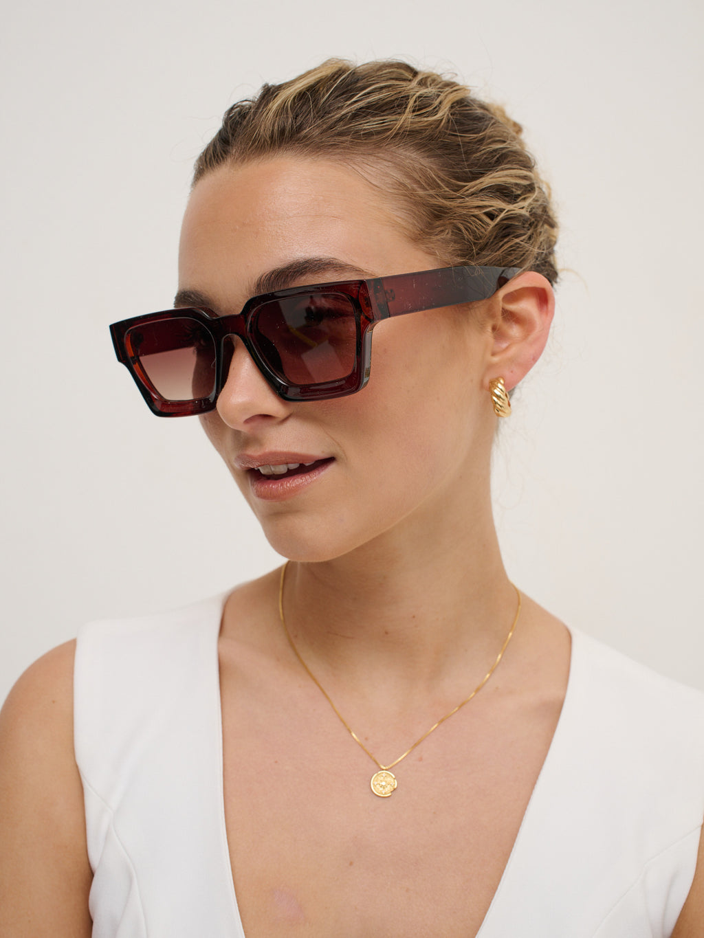 Jury Rectangular Sunglasses - Brown