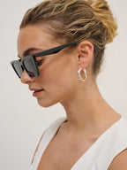 Kitty Rectangular Sunglasses - Black