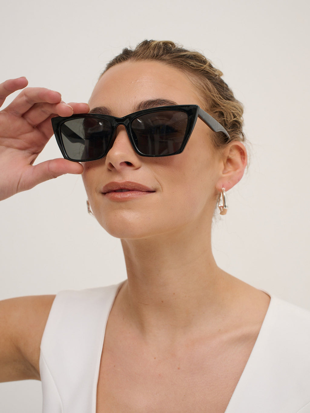 Kitty Rectangular Sunglasses - Black