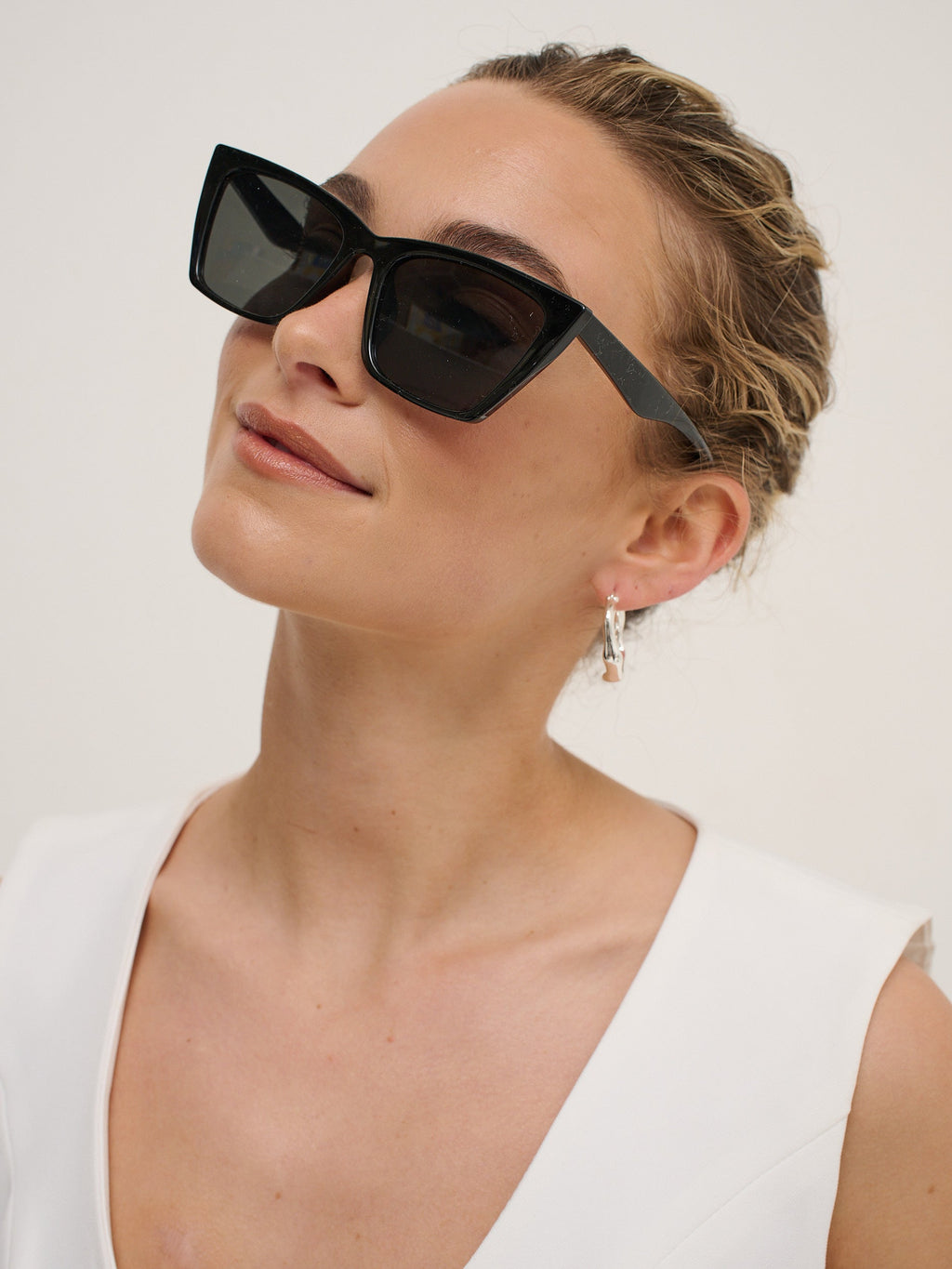 Kitty Rectangular Sunglasses - Black