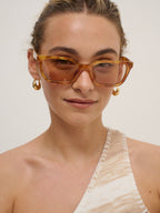 Kitty Rectangular Sunglasses - Vintage Tort