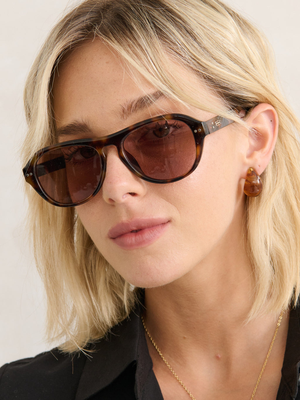 Blanc Round Frame Sunglasses - Dark Tort