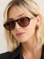 Blanc Round Frame Sunglasses - Dark Tort