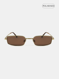 Gwenyth Polarised Metal Frame Sunglasses - Brown
