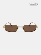 Gwenyth Polarised Metal Frame Sunglasses - Brown