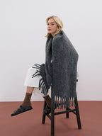 Betty Fluffy Scarf - Charcoal