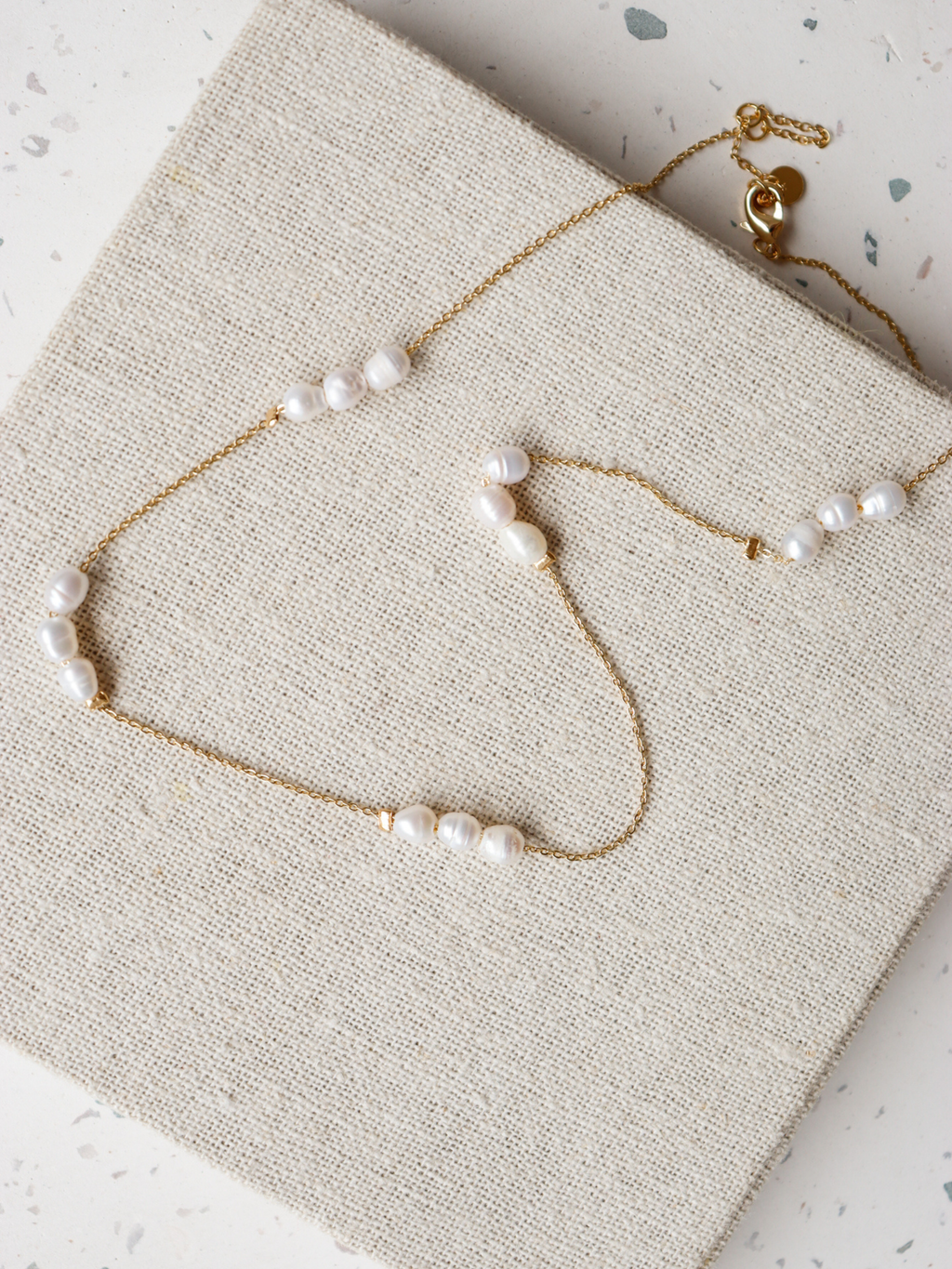 Trio Pearl Necklace - Gold