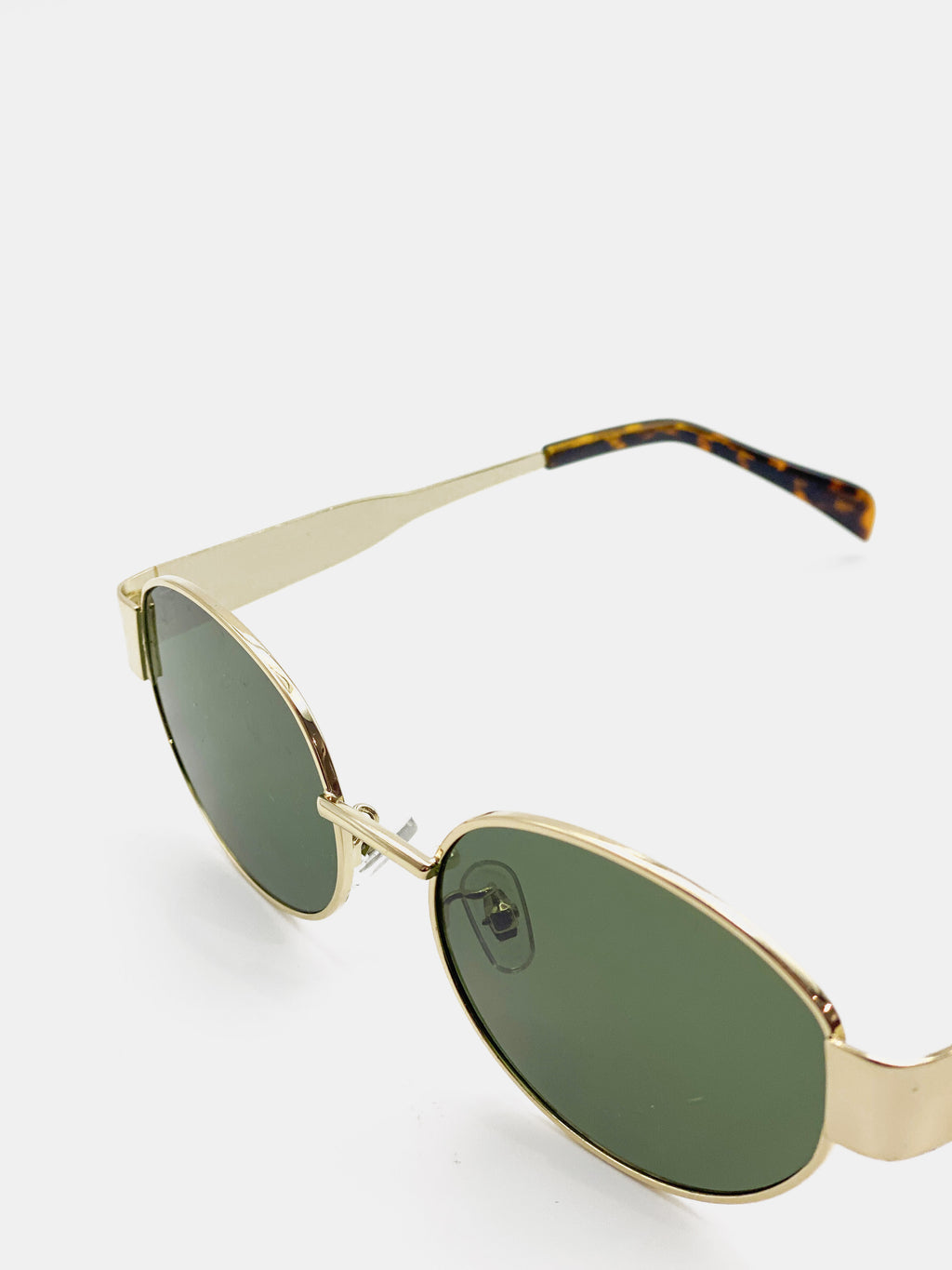 Round Metal Oval Sunglasses - Green