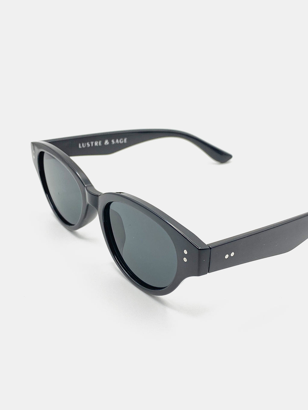 Megan Oval Frame Sunglasses - Black
