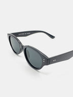 Megan Oval Frame Sunglasses - Black