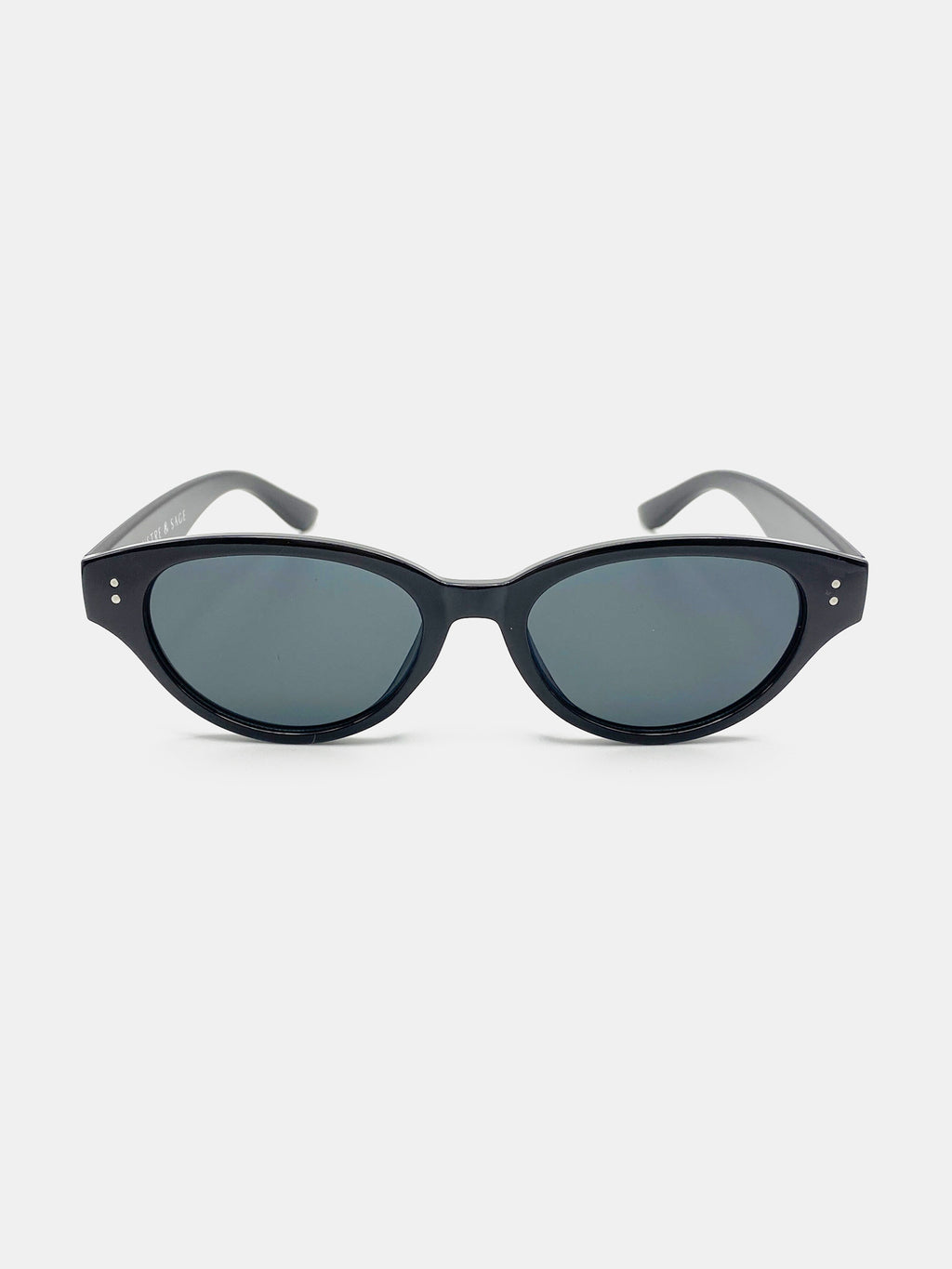 Megan Oval Frame Sunglasses - Black