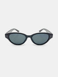 Megan Oval Frame Sunglasses - Black