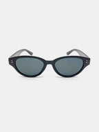 Megan Oval Frame Sunglasses - Black