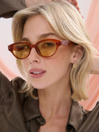 Megan Oval Frame Sunglasses - Tort