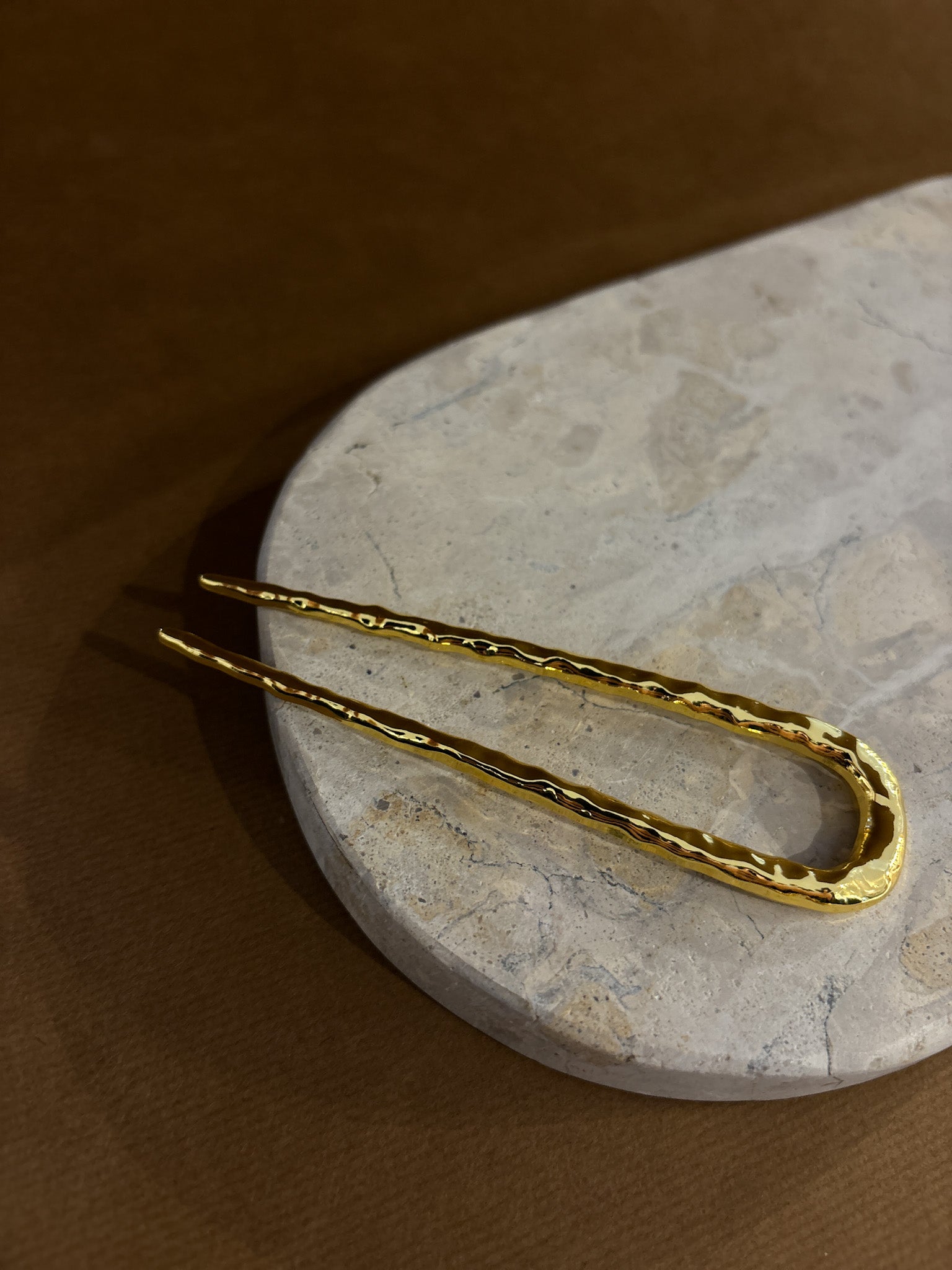 Louise Hammered Pin in Gold