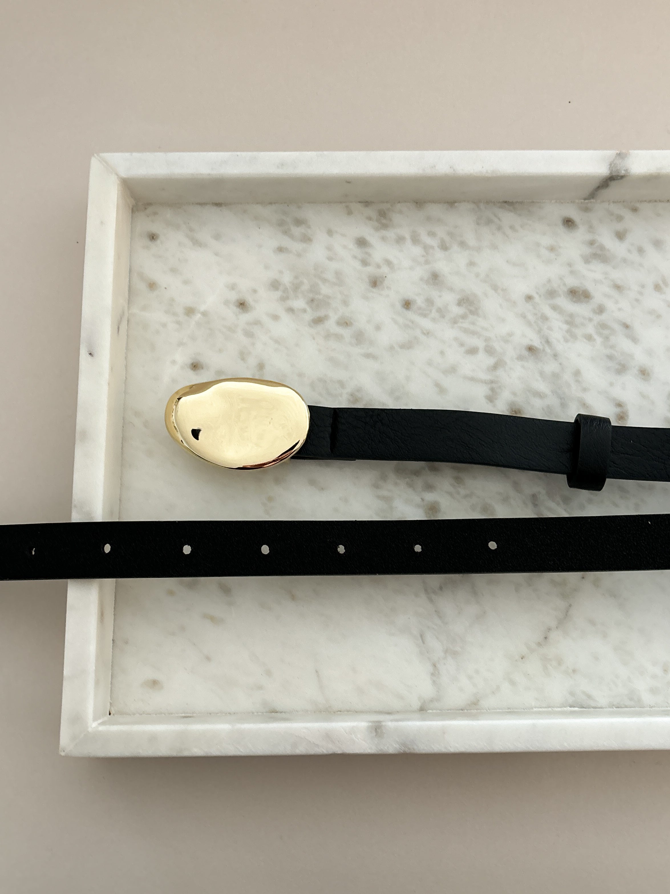 Kayla Pebble Stud Belt - Black