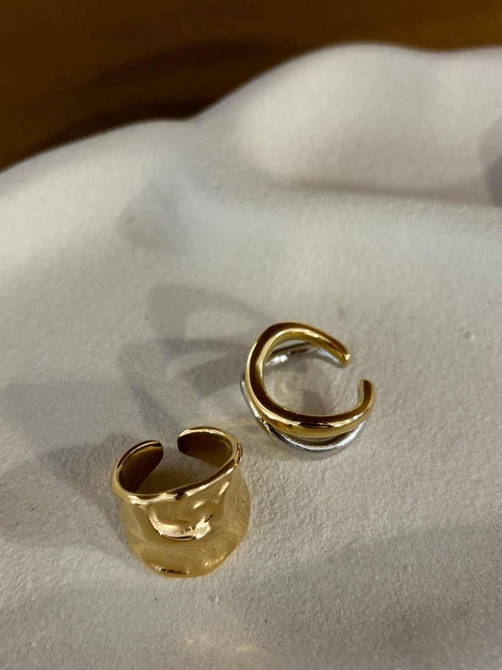 Wavy Two Tone Plated Ring