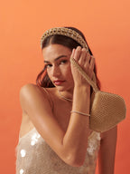 Jada Diamanté Wristlet Bag - Gold