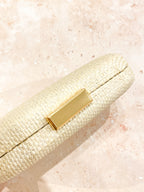 Camden Woven Box Clutch - Ivory