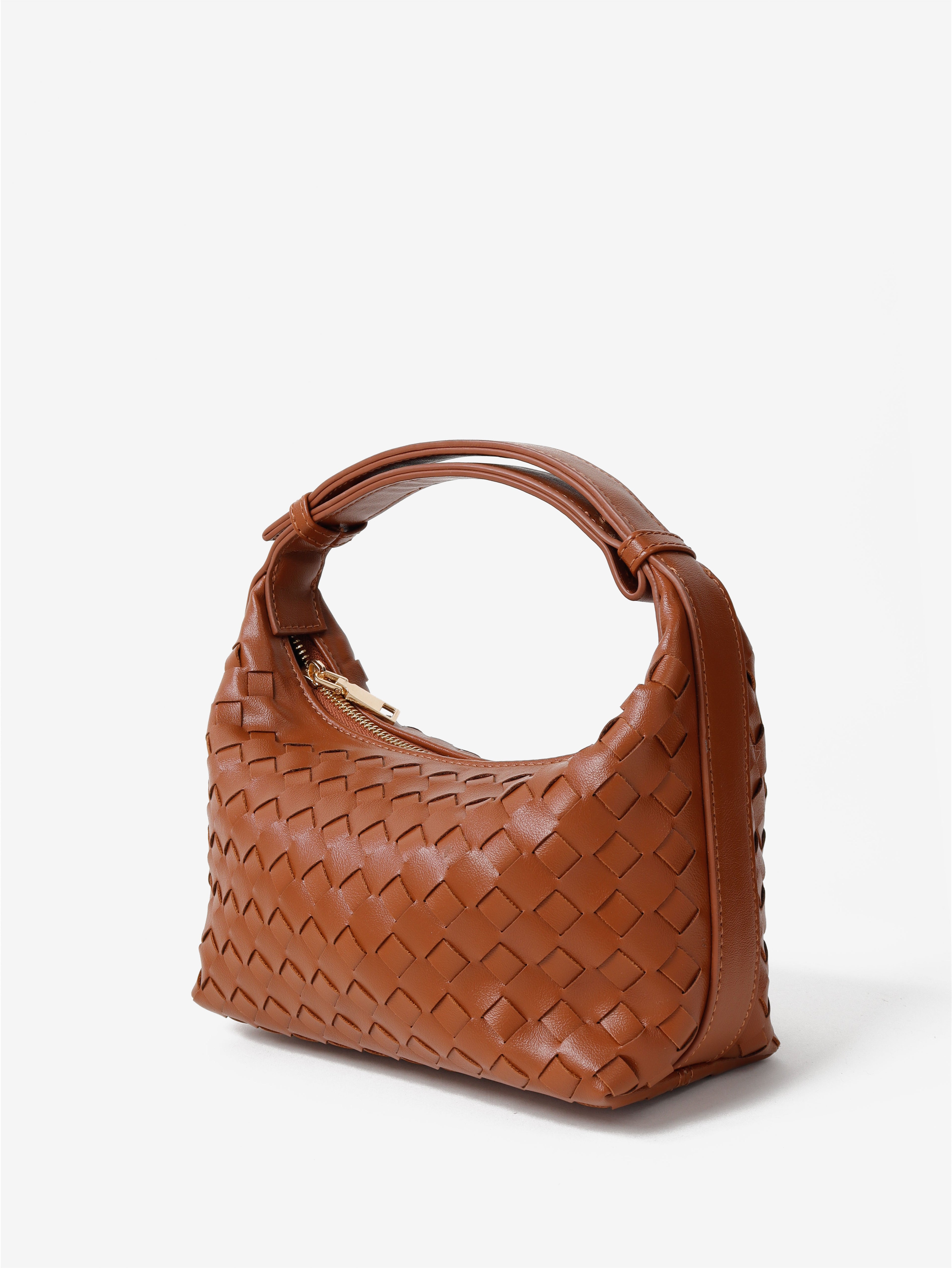 Cleo Woven Handbag - Tan