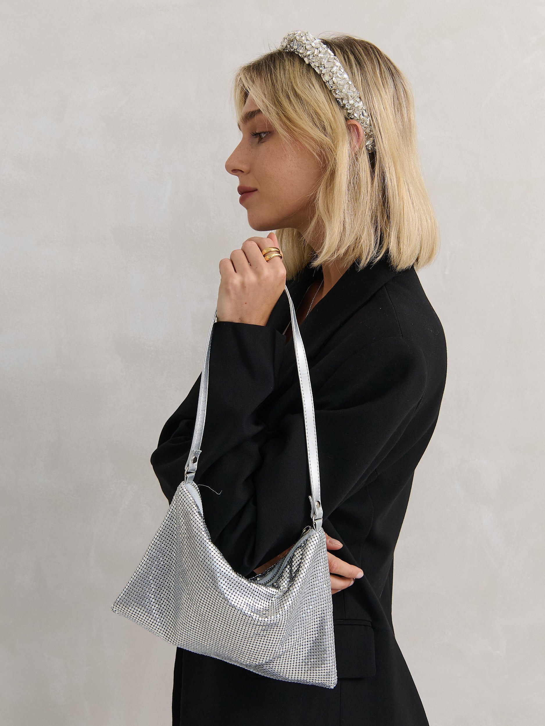 Stella Glomesh Party Bag - Silver