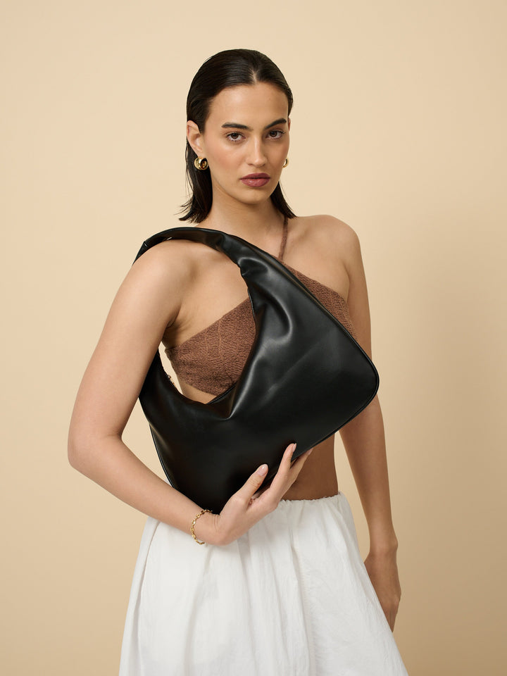 Cromwell Shoulder Hobo Bag in Black