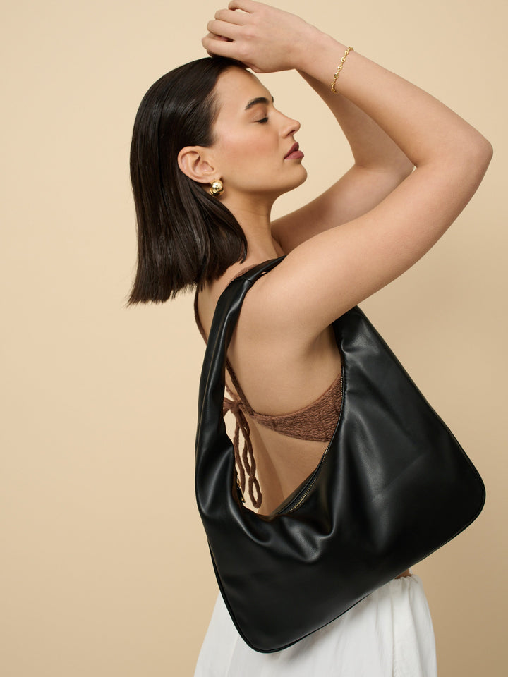 Cromwell Shoulder Hobo Bag in Black