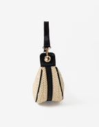 Lenora Banana Straw Bag - Black