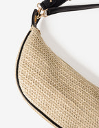 Lenora Banana Straw Bag - Black