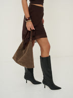 Remy Suede Shoulder Bag - Brown