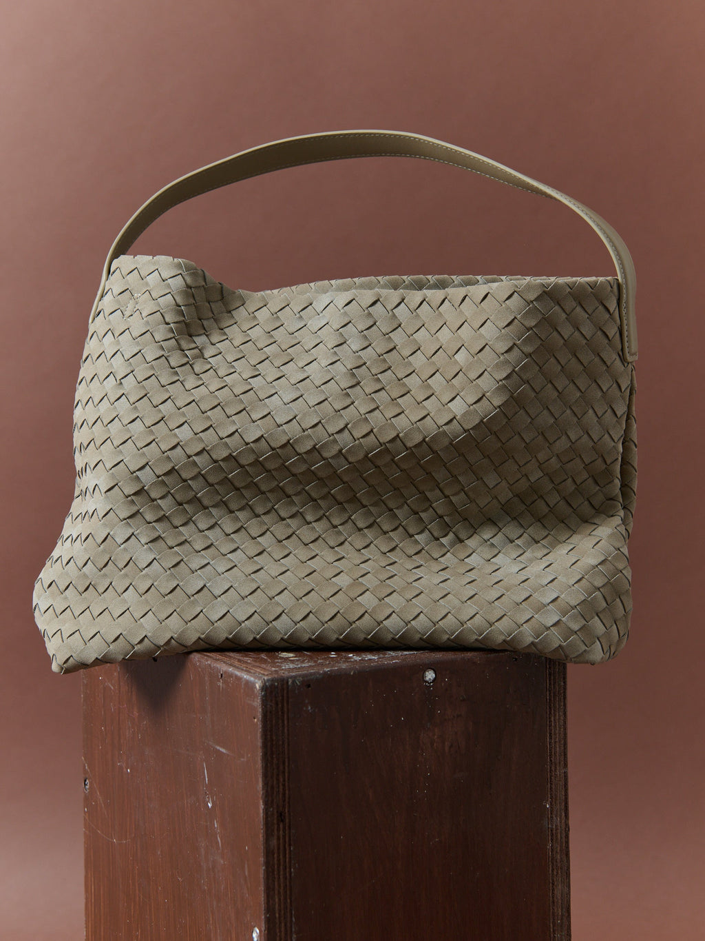 Calla Woven Shoulder Bag - Olive