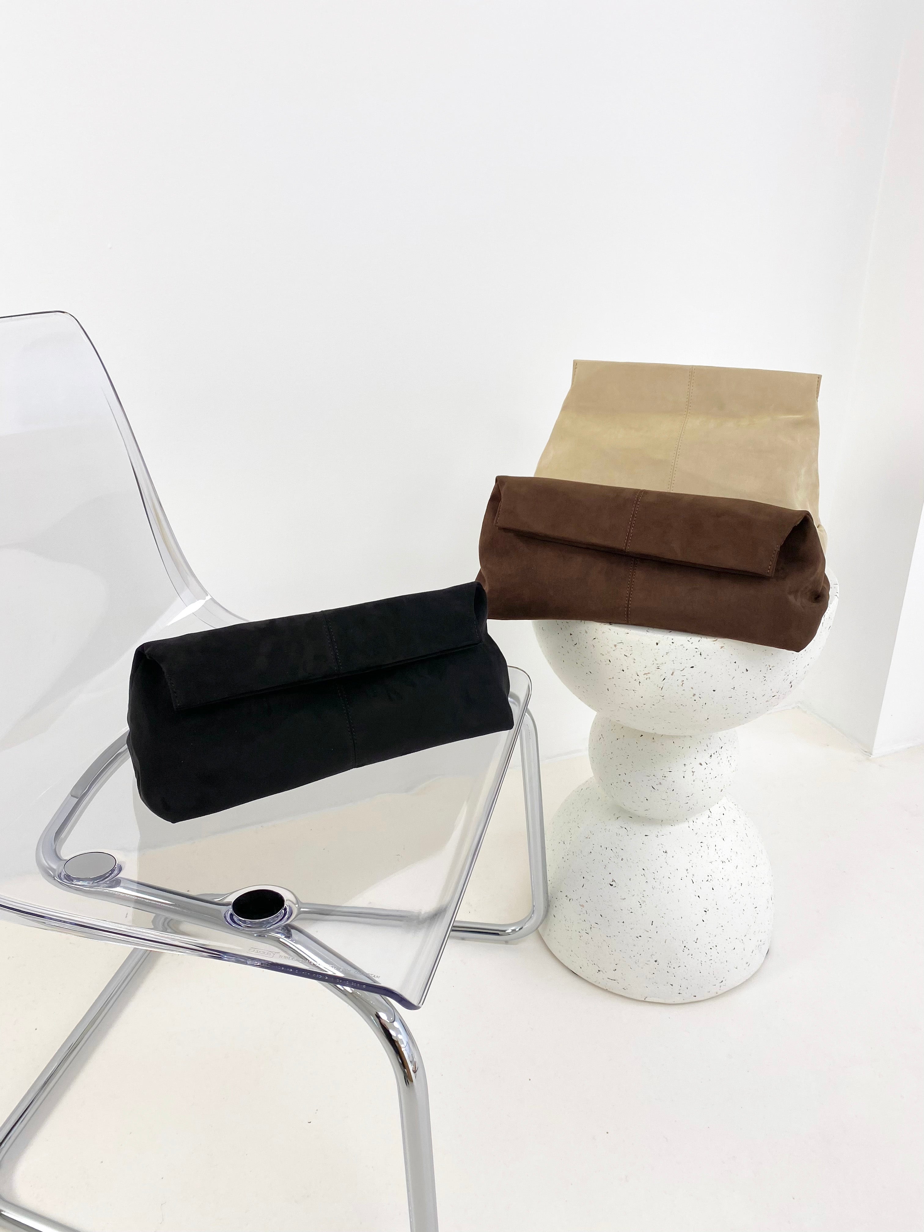 Becca Suede Clutch Bag - Black