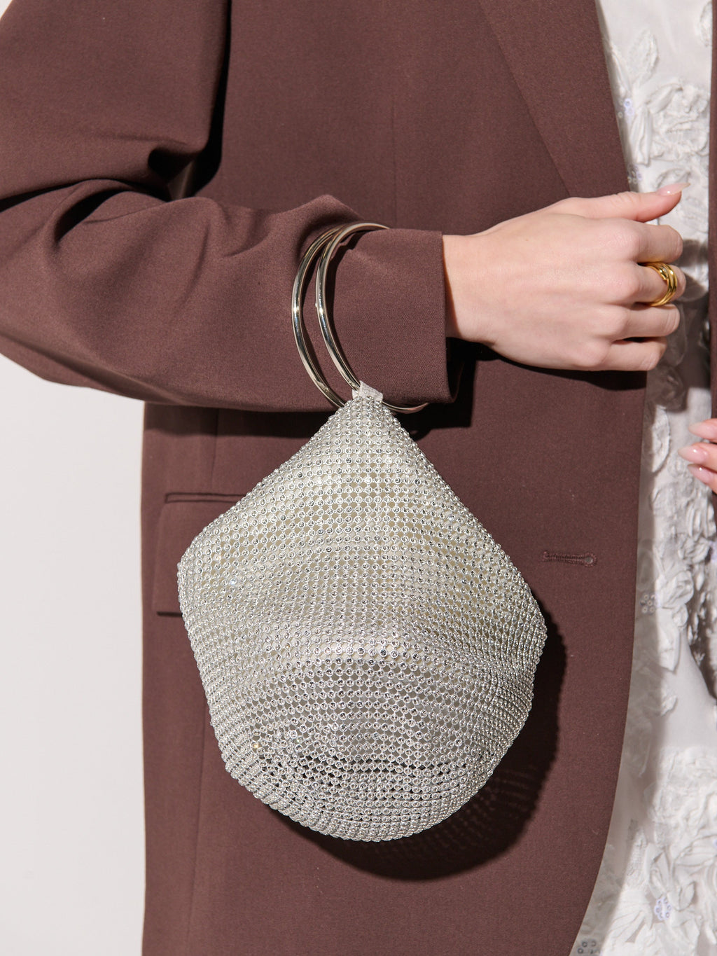 Jada Glomesh Evening Bag - Silver