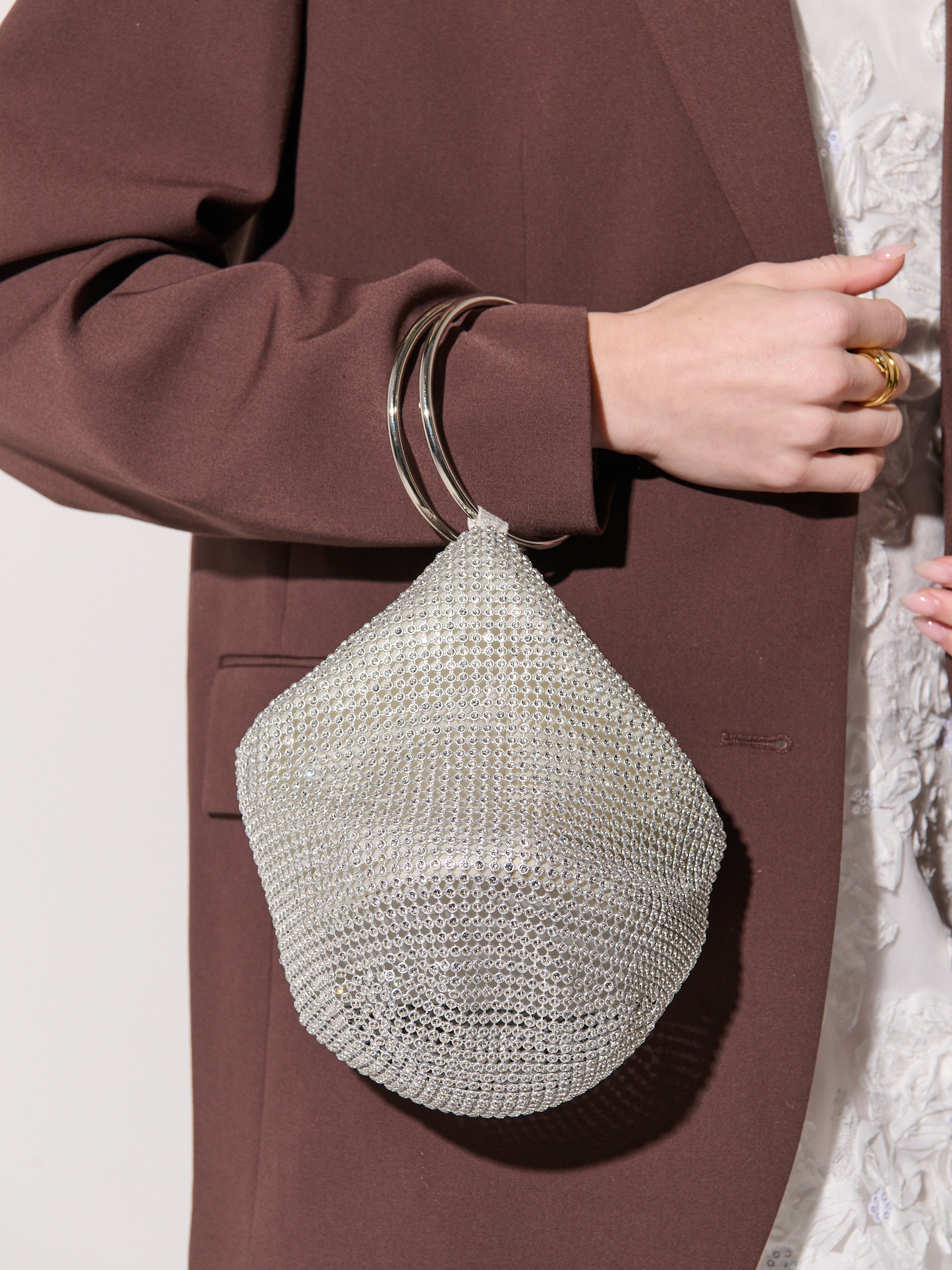 Jada Glomesh Evening Bag - Silver