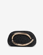 Celina Crystal Statement Clutch Bag - Black
