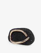 Celina Crystal Statement Clutch Bag - Black
