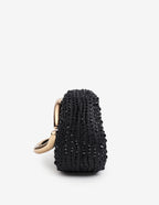 Celina Crystal Statement Clutch Bag - Black