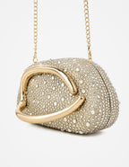 Celina Crystal Statement Clutch Bag - Gold