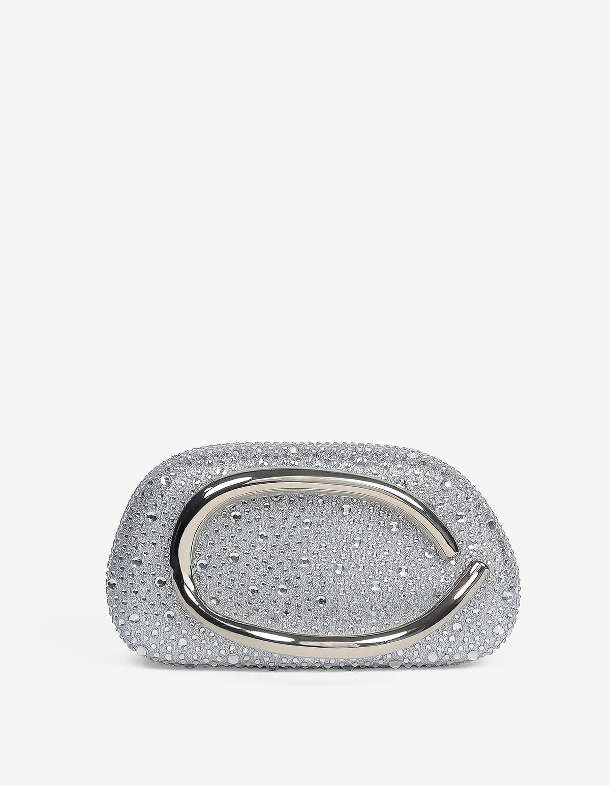 Celina Crystal Statement Clutch Bag - Silver