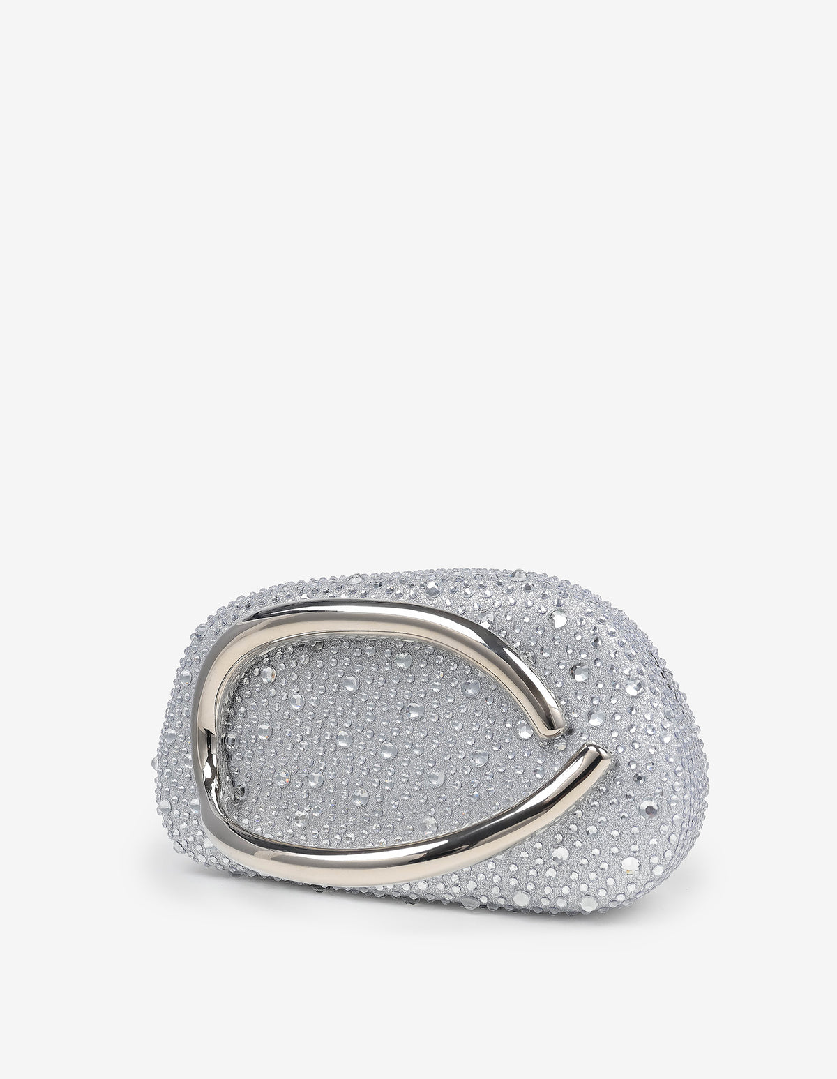 Celina Crystal Statement Clutch Bag - Silver