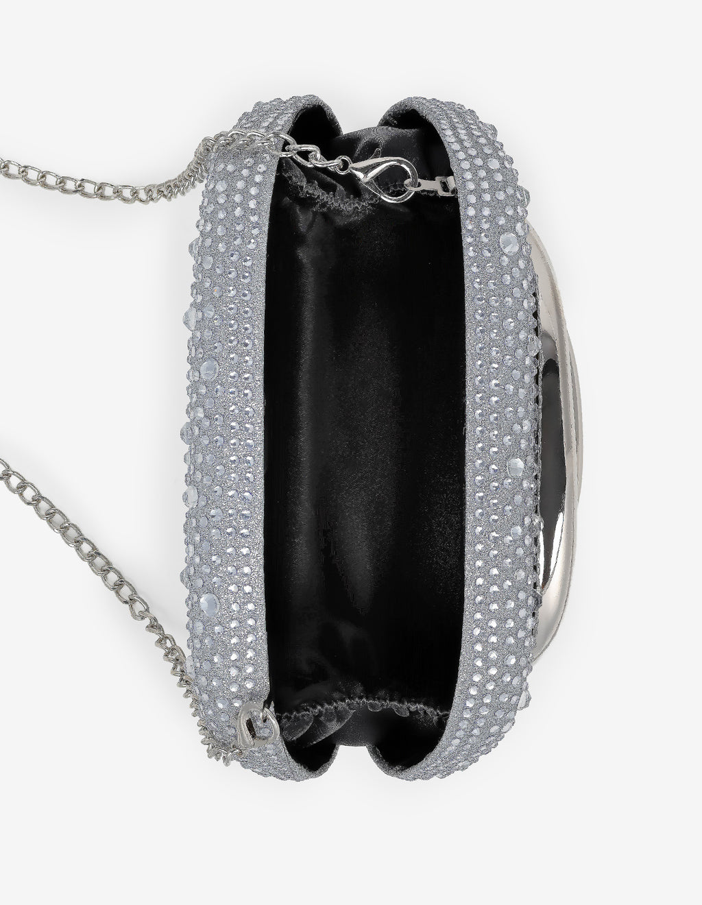 Celina Crystal Statement Clutch Bag - Silver