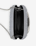 Celina Crystal Statement Clutch Bag - Silver