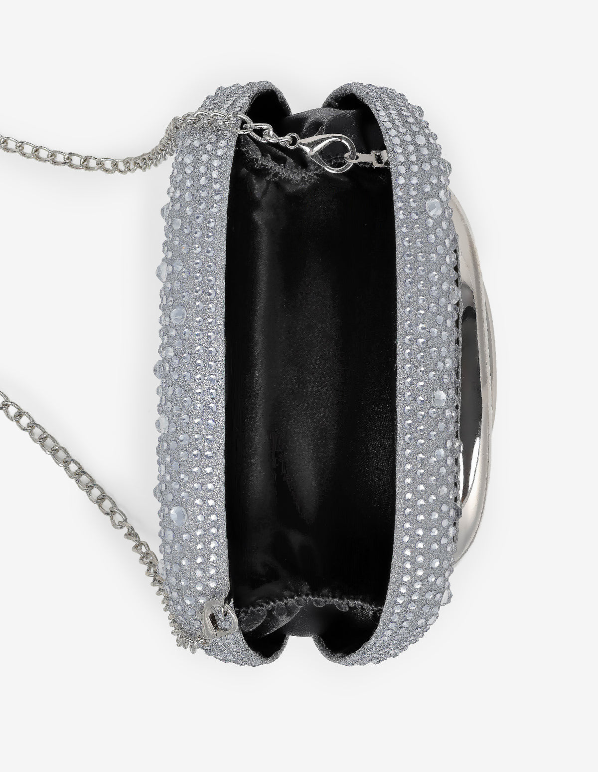 Celina Crystal Statement Clutch Bag - Silver