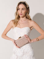 Romie Rhinestone Clutch Bag - Champagne