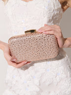 Romie Rhinestone Clutch Bag - Champagne