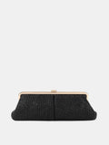 Bianca Straw Clutch Bag - Black