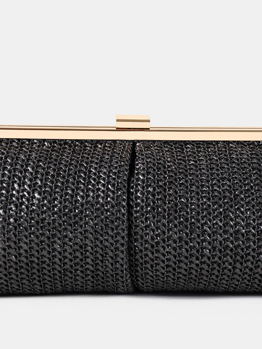 Bianca Straw Clutch Bag - Black