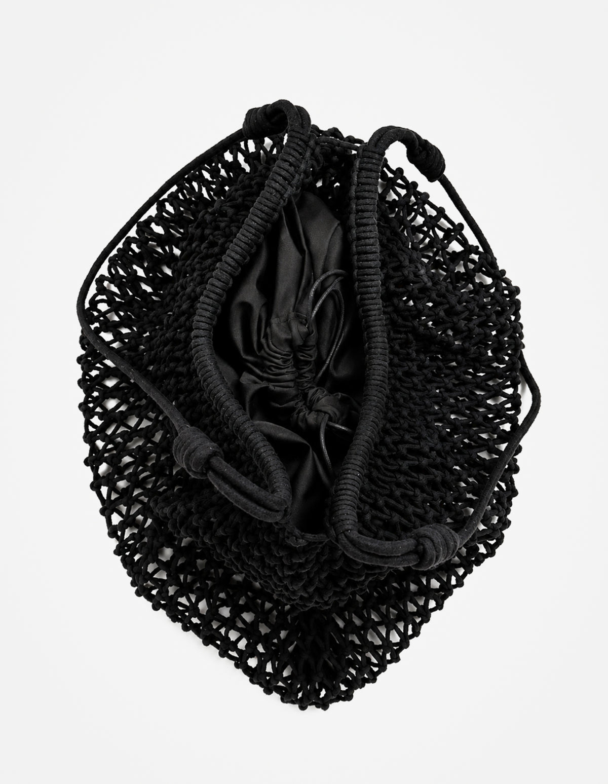 Marcie Knotted Net Shoulder Bag - Black
