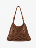 Marcie Knotted Net Shoulder Bag - Brown